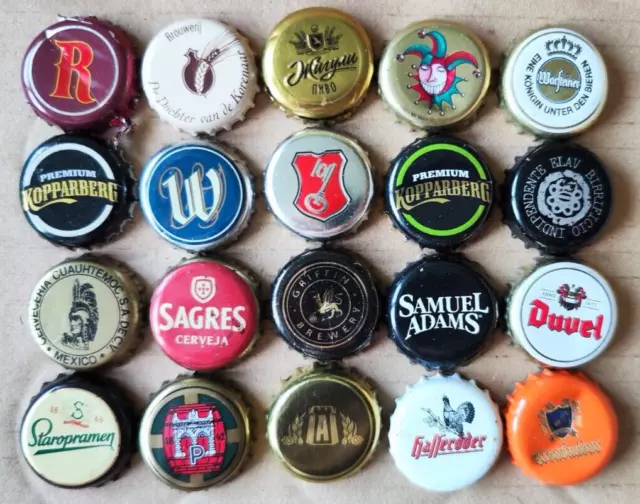 beer soda cider bottle tops crown caps kronkorken