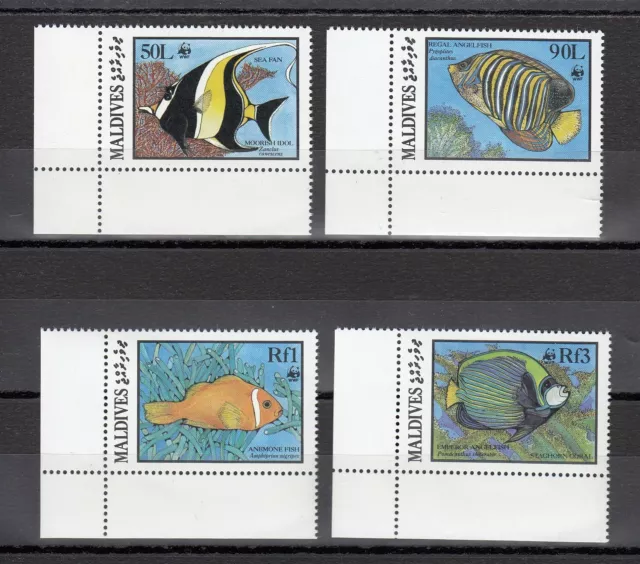 Timbre Stamp 4 Maldives Y&T#1077-80 Poisson Fish Neuf**/Mnh-Mint 1986 ~D75