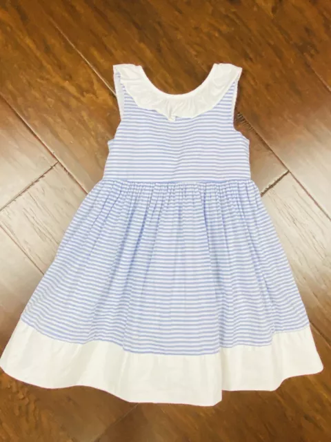 New Tommy Bahama Girls Blue Stripe Sleeveless Fit & Flare Sun Dress Size 5T