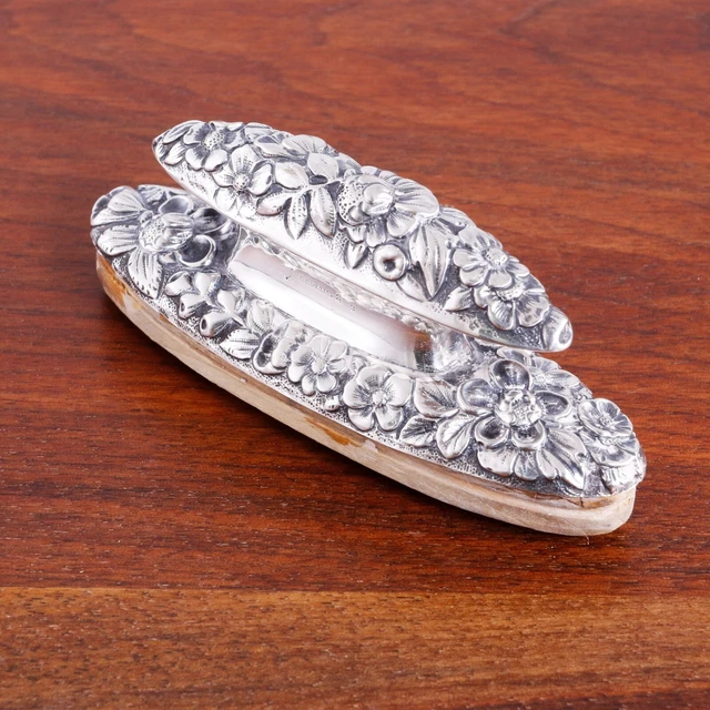 Simons Bros American Sterling Silver Nail Buffer Floral Repousse No Monogram