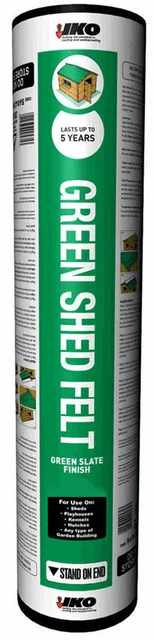IKO Schuppen Dachfilz Standard Qualität grün 10m x 1m Kostenlose Nägel Kleber Option