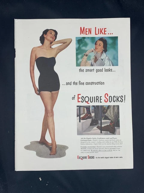 Magazine Ad* - 1948 - Esquire Socks - Sexy Swimsuit Girl - #3