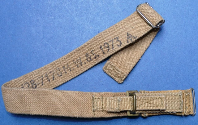 Englischer Helmriemen Kinnriemen 1973 Khaky AFV Tank Crew Helmet Chinstrap.