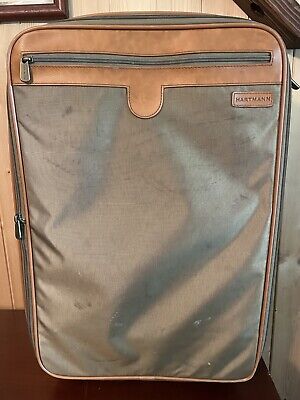 Hartmann 21" Rolling Suitcase Canvas Nylon Leather Wheeled Carry-On Luggage
