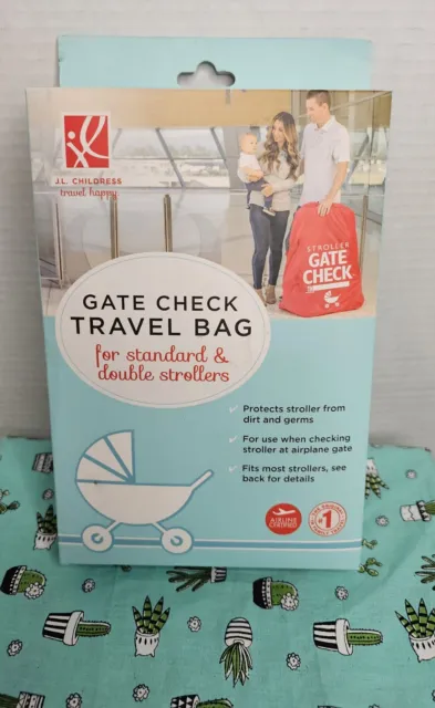 J.L. Childress Gate Check Bag for Standard & Double Strollers - Red *N.I.B*