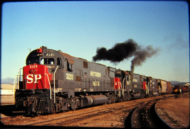Railroad Slide DUPLICATE Southern Pacific SP ALCO C628 3120 Colton CA 1977