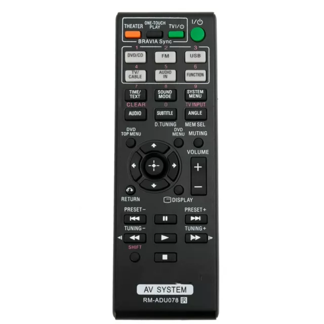 RM-ADU078 Replace Remote Fit for Sony Home Theater DAV-DZ170 DAV-DZ171 DAV-DZ175