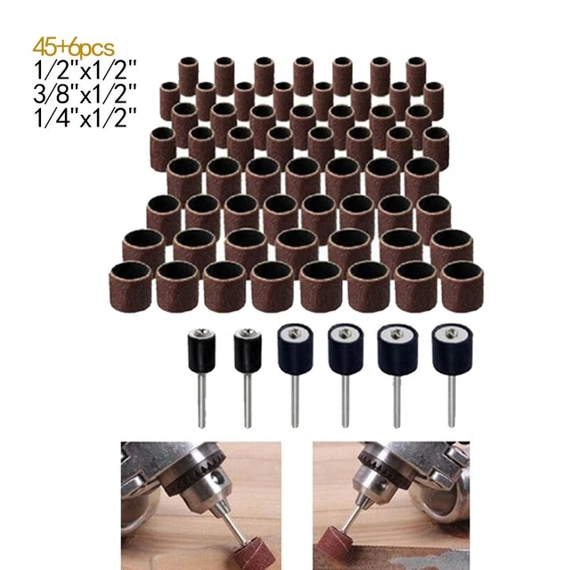 248 Pièces Tambour de Ponçage avec 246 Bandes 80/120/180 Grains et 2