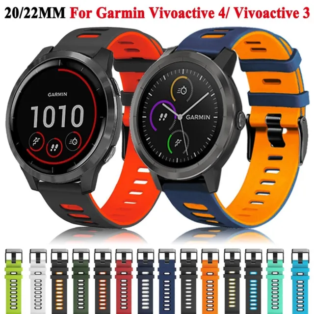 For Garmin Vivoactive 3 / 4 Strap Venu SQ 2 955 945 Silicone Watch Band 20 22mm