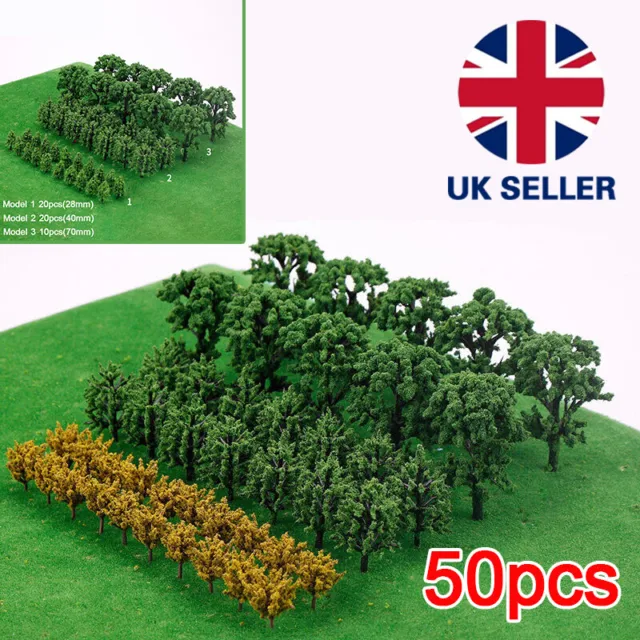 50X Trees Model Train Railroad Wargame Diorama Scenery Landscape Scale DIY NEW