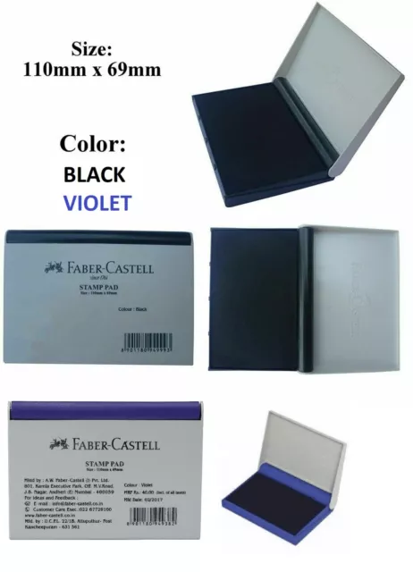 Faber Castell Stamps Ink Pad for Paper Wood Fabric Black Stamp Pad 110x70mm