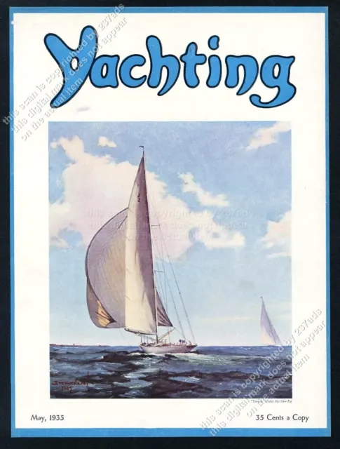 1935 sailboat yacht Yankee sailing art Yachting framing cover May 1935