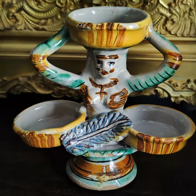 Saliera in maiolica Ariano Irpino XIX secolo