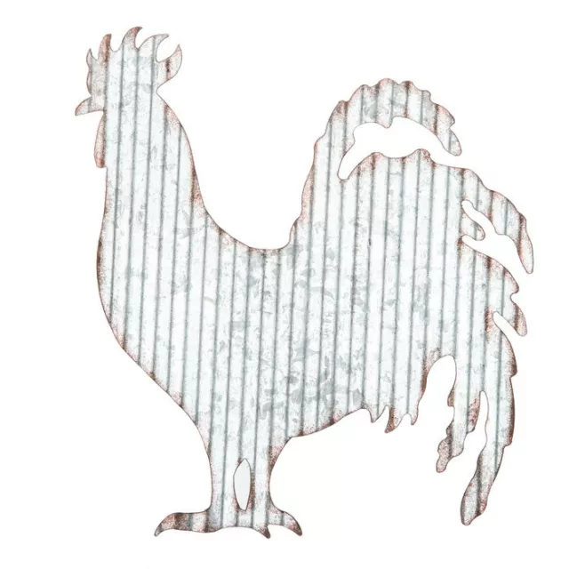 Farmhouse Rustic Corrugated Rooster Wall Hanging Decor