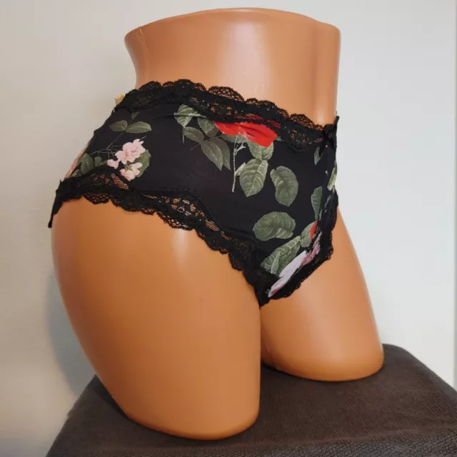 LANE BRYANT CACIQUE Strappy Cage Back Cheeky Panties Black Red Pink Roses  18/20 $18.34 - PicClick