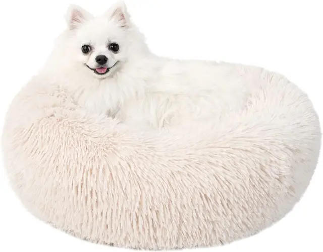 Dog Beds for Small Dogs Washable, Plush Calming Pet Bed for Dogs Cats Donut Comf