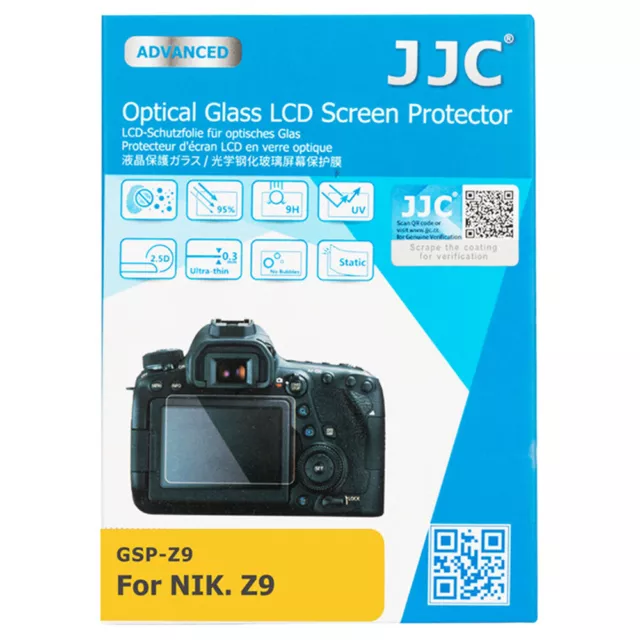 JJC 0.01"Ultra-Thin Optical Glass LCD Screen Protector Film for Nikon Z9 Z8 Z f