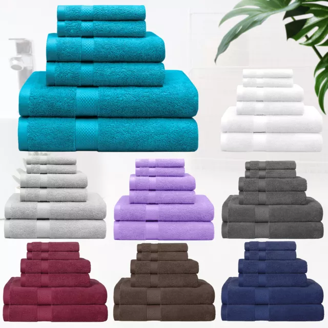 650gsm 100% Cotton Luxury Bath Towel Set Extra Soft Absorbent Hotel Quality NEW