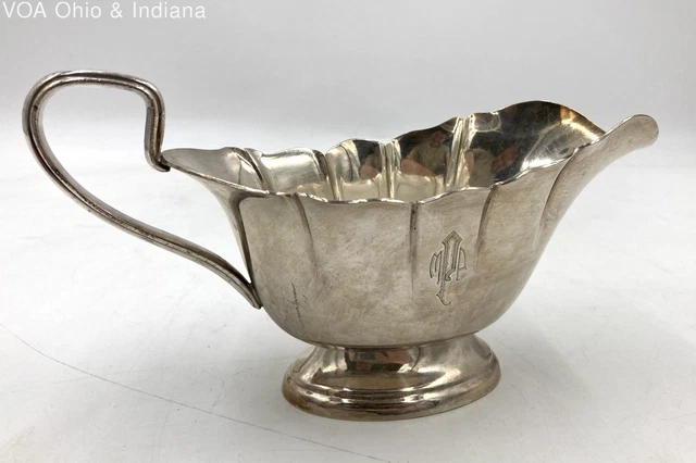 Vintage c1930's Sheffield L.B.S. Silver Plate Gravy Boat Lawrence B. Smith Co