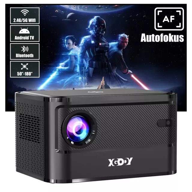 9000 Lumen XGODY 4K Projektor Autofokus UHD Wifi Bluetooth Beamer Heimkino HDMI