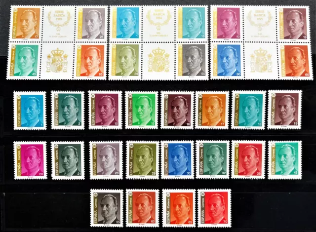 Sellos Basica Juan Carlos Serie 3º (Mnh) 20 Valores Y 3 Hb Nuevos Sin Fijasello