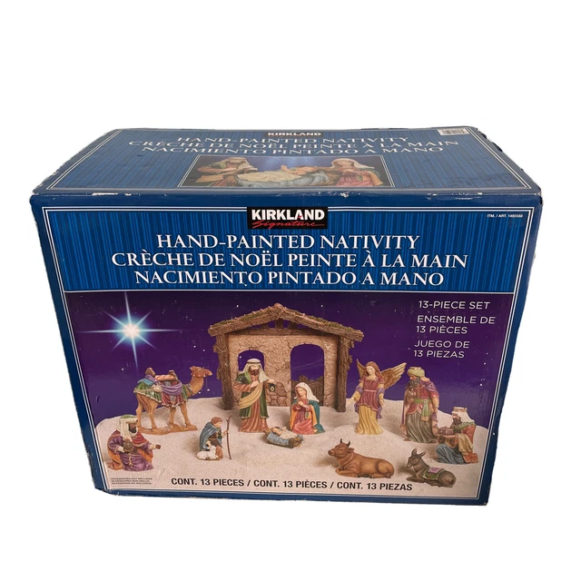 KIRKLAND SIGNATURE HAND Painted 13piece Nativity Set (NEW/Open box) £