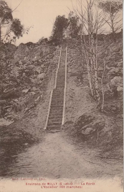 CPA 91 Environs de MILLY ( S et O ) La Foret L'Escalier ( 108 Marches )