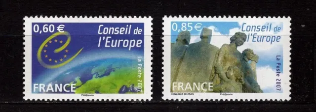 Conseil de l'Europe timbres de Service n° 136 et 137  2007 Neuf** TBE