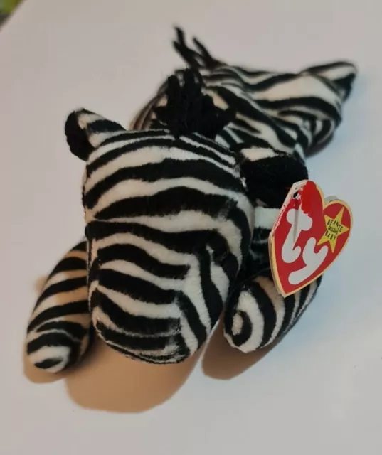 Ty Beanie Babys - Ziggy The Zebra weiches Plüschtier im Ruhestand 1995