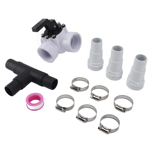 ATIE 3-Way Diverter Valve - 1.5" Threaded PVC Pool & Spa Plumbing Valve With Locking Handle