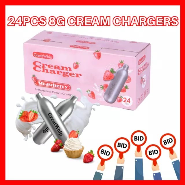 600 8G Cream Chargers Whipped Charger GreatWhip Strawberry Flavor Fresh BIG SALE