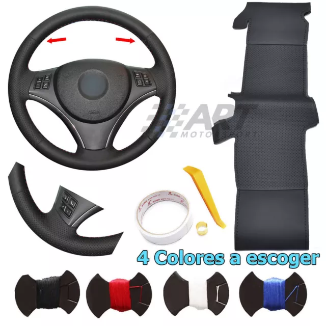 Funda de volante a medida en cuero para Bmw E81 E82 E87 E88 sin pack M