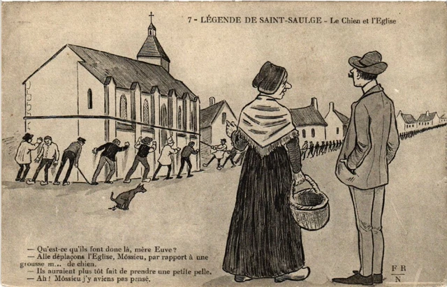 CPA AK Legende de St-SAULGE - Le Chien et l'Église (457116)