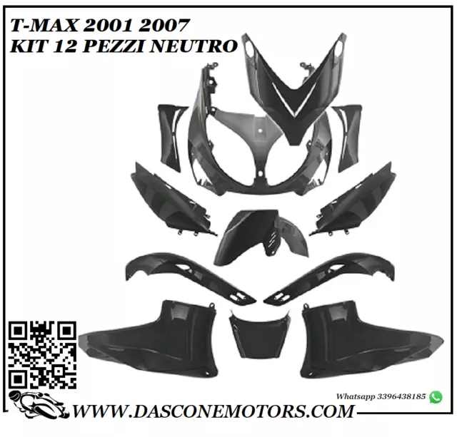 Kit carene Yamaha Tmax 01 02 03 04 05 06 07 Grezze 12p scocche plastiche t max