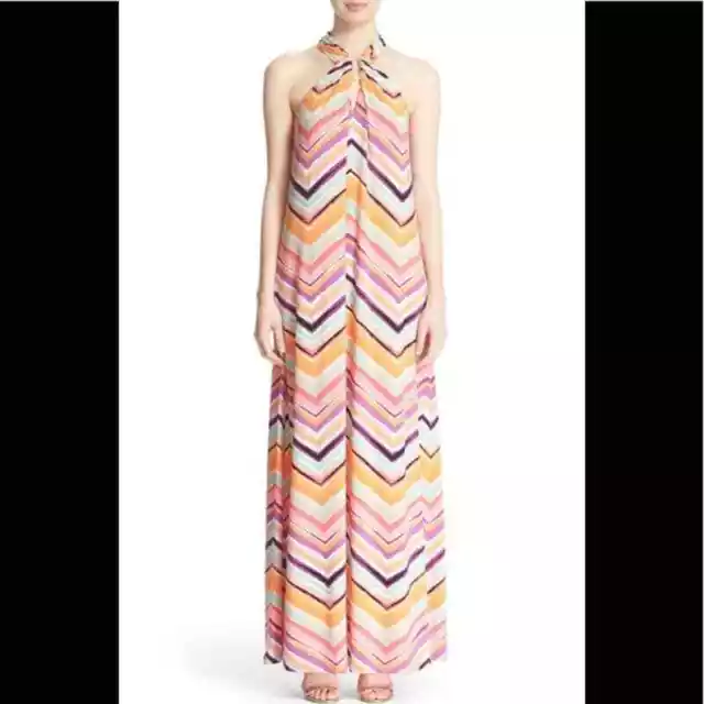 TRINA TURK 'Rilee' Chevron Stripe Maxi Dress SZ 8