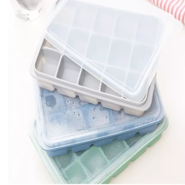 2 Pcs Square Ice Cube Tray Silicone Ice Cube Mold Square ice cube mold  Freezer