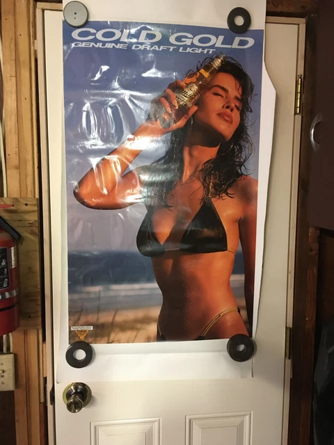 Set of 3 VINTAGE MILLER BEER SEXY BIKINI ADVERTISING BEER POSTERs