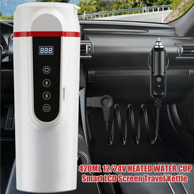 420ml 12/24V Car Smart Travel Kettle LCD Screen Heated Water Cup Camping Kettle