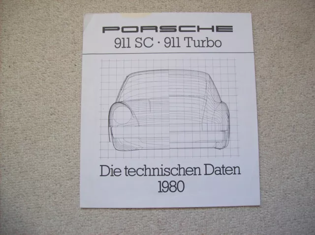 Porsche 911 SC + 911 Turbo Technische Daten 1980  Prospekt