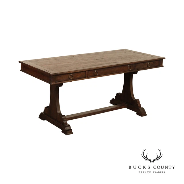 Hekman Trestle Base Three Drawer Writing Desk