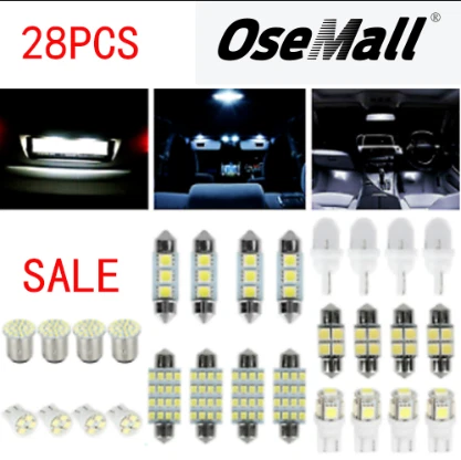 28X LED Interior Light Bulb Kit Car Trailer Dome License Plate Lamp For Cadillac
