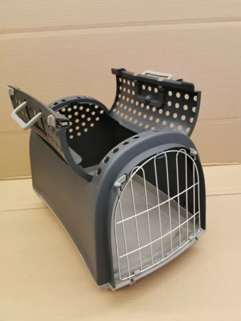 Transportbox Linus Cabrio Hunde Katzen Haustier bis 7 Kg Reisebox Anthrazit 3