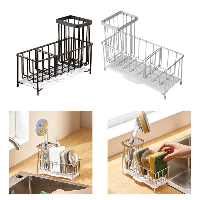 Porte-éponge En Acier Inoxydable 304 Pour évier - Support De Drainage 21x8.6x9.5 Cm - Pour éponge, Tampon à Récurer