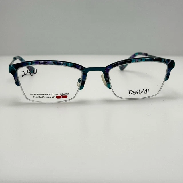 TAKUMI EYE GLASSES FRAMES w/ Magnetic Clip-On Frame TO9860 