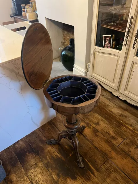 Antique Haberdashery Table Burr Walnut?