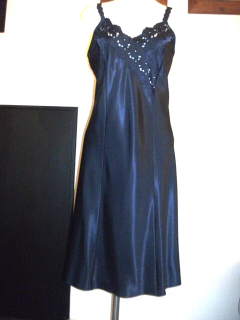 Slip Interi Vintage Blu Satinato Taglia 14 St Michael