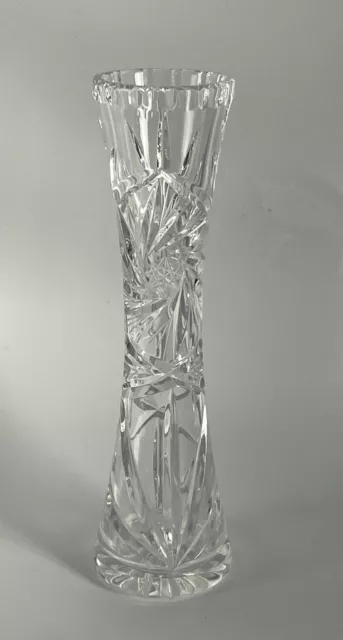 Vintage Irena Hand Cut 24% Lead Crystal Bud Vase Made In Poland