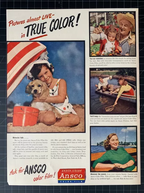 Vintage 1946 Ansco Camera Film Print Ad