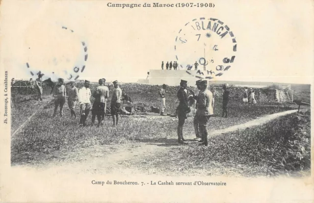 Cpa Morocco Camp Du Butcheron La Casbah Serving As Observatory
