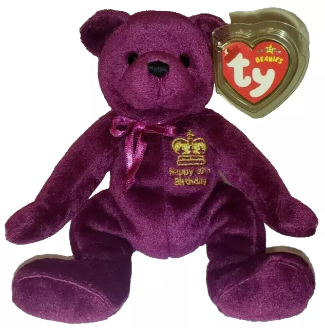 Ty Beanie Baby MAJESTIC the Queen Elizabeth 80th Birthday Bear UK Exclusive MWMT